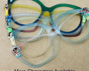 Translucent Cartoon Character Ombre Acrylic Eyewear Topper For Interchangeable Magnetic Glasses