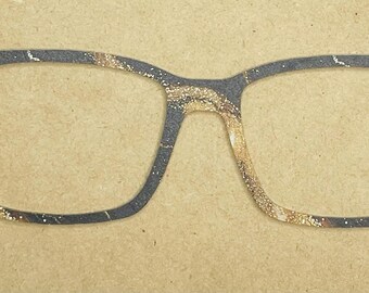 Black and Gold Shimmer Marble Acrylic Eyewear Topper for interchangeable magnetic glasses