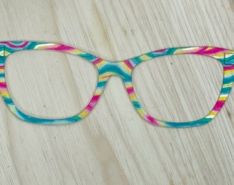 Groovy Lines Translucent Acrylic Topper For Interchangable Magnetic Glasses