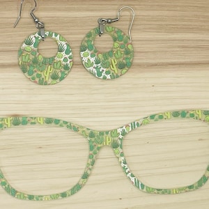 Cactus Translucent Acrylic Eyewear Topper For Interchangeable Magnetic Glasses