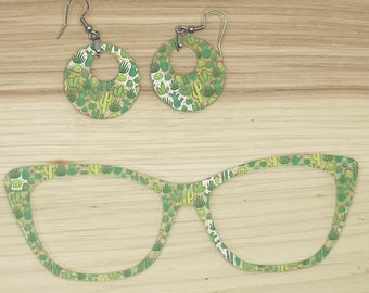 Cactus Translucent Acrylic Eyewear Topper For Interchangeable Magnetic Glasses