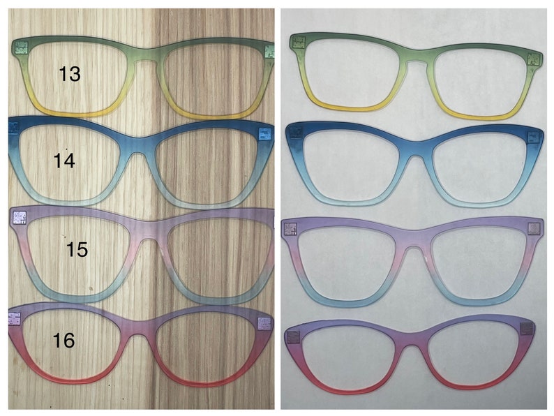 Translucent Ombre Acrylic Eyewear Topper For Interchangeable Magnetic Glasses image 7