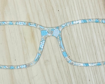 Sea Turtle Translucent Acrylic Eyewear Topper For Interchangeable Magnetic Glasses