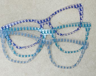 Awareness Ribbons Translucent Acrylic Eyewear Topper For Interchangeable Magnetic Glasses
