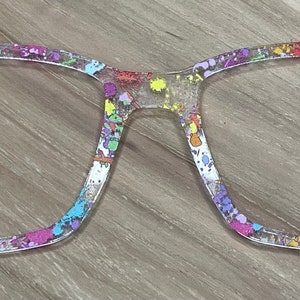Paint Splatter Translucent Acrylic Eyewear Topper For Interchangeable Magnetic Glasses