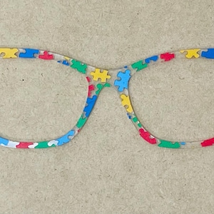 Puzzle Pieces Translucent Acrylic Eyewear Topper For Interchangeable Magnetic Glasses
