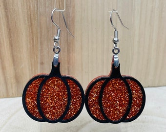 Boucles d'oreilles citrouilles scintillantes
