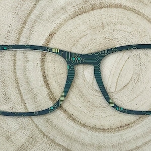 Circuit Board Acrylic Eyewear Topper for Interchangeable Magnetic Glasses