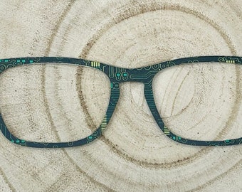 Circuit Board Acrylic Eyewear Topper for Interchangeable Magnetic Glasses