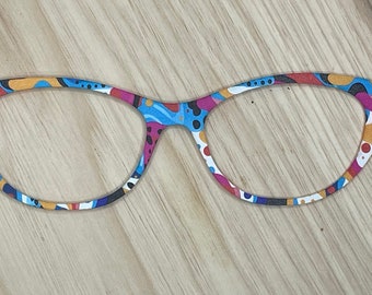 Heller, abstrakter Acryl-Brillenaufsatz für magnetische Wechselbrillen
