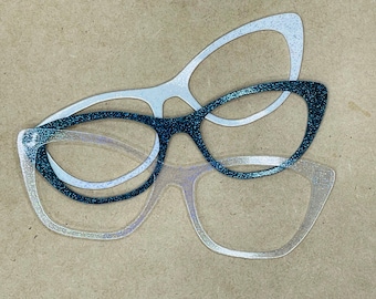 Glitter Acrylic Topper for Interchangable Magnetic Glasses