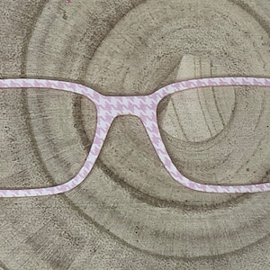 Pink Houndstooth Acrylic Eyewear Topper