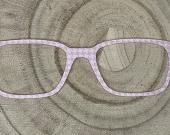 Pink Houndstooth Acrylic Eyewear Topper