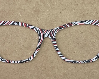 Witte, rode en zwarte wervelende acryltopper voor magnetische glazen