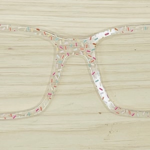 Topper acrylique translucide saupoudré pour lunettes magnétiques interchangeables