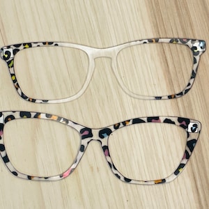 Leopard Translucent Acrylic Topper For Interchangeable Magnetic Glasses