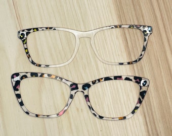 Leopard Translucent Acrylic Topper For Interchangeable Magnetic Glasses