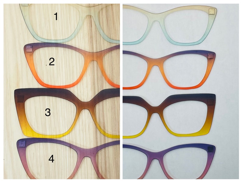 Translucent Ombre Acrylic Eyewear Topper For Interchangeable Magnetic Glasses image 4