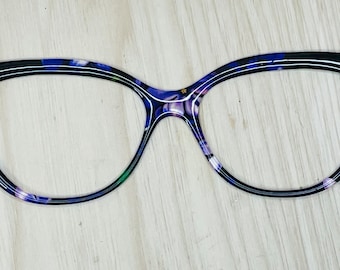 Lila Halbtransparenter Acryl-Topper für Wechselbrillen, Magnetische Gläser
