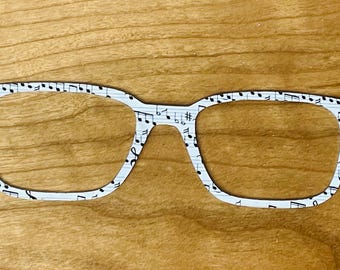 Sheet Music Acrylic Eyewear Toppers for Interchangeable Magnetic Glasses