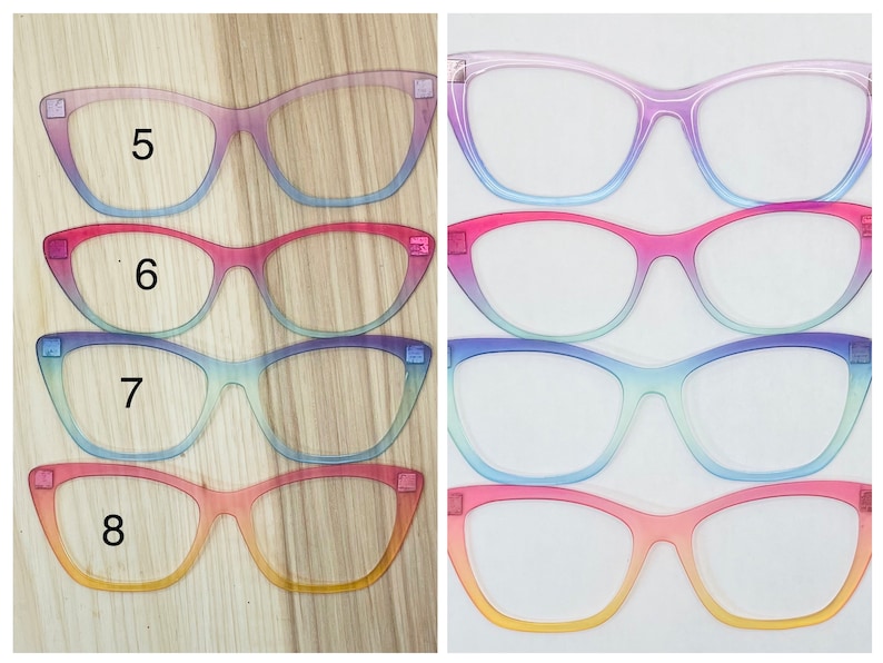 Translucent Ombre Acrylic Eyewear Topper For Interchangeable Magnetic Glasses image 5