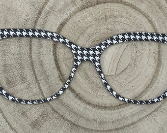 Brillenaufsatz aus Acryl mit Hahnentrittmuster