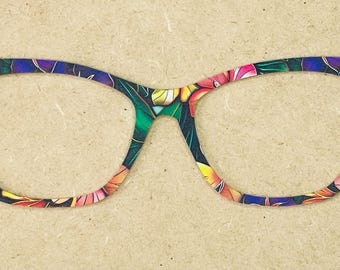 Hibiscus Acrylic Eyewear Topper for Interchangeable Magnetic Glasses