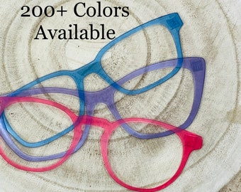 Translucent Single Color Acrylic Eyewear Topper For Interchangeable Magnetic Glasses