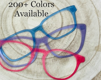 Translucent Single Color Acrylic Eyewear Topper For Interchangeable Magnetic Glasses