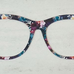 Deep Floral Acrylic Eyewear Topper for Interchangeable Magnetic Glasses