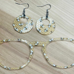 Bees Translucent Acrylic Eyewear Topper For Interchangeable Magnetic Glasses