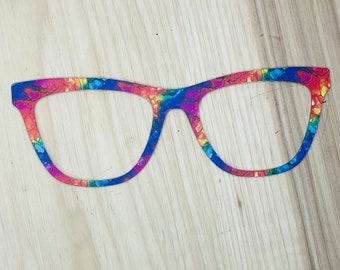 Rainbow Alkohol Tinte Acryl Topper für Wechselbrillen, Magnetische Brille