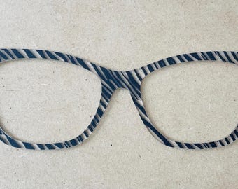 Acryl-Brillenaufsatz mit Zebrastreifen für magnetische Wechselbrillen