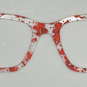 Blood Splatter Acrylic Eyewear Topper For Interchangeable Magnetic Glasses
