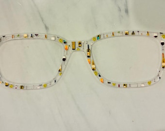 Adorno acrílico para gafas de color vino para gafas magnéticas intercambiables