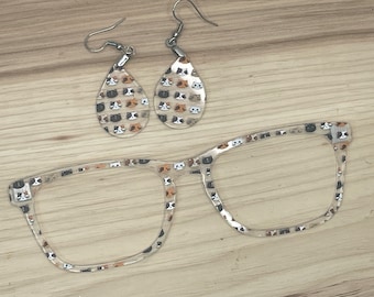 Cat Faces Transluzente Acrylbrillen Topper Für magnetische Wechselbrillen