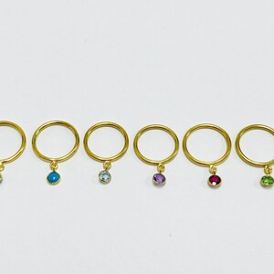 Gemstone Dangle Rings, Dangling Stone Rings, Dangle Charm Rings ...