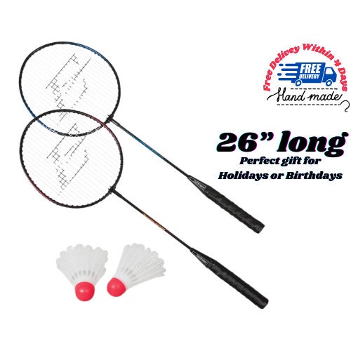 EastPoint Sports 2 Player Badminton Racket Set; Contains 2 Rackets with  Tempered Steel Shafts, Comfort Handles and 2 Durable, White Shuttlecock
