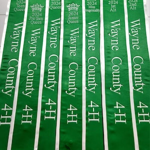 Block Font Custom Embroidered Pageant Sash