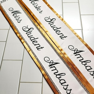 Add Front and Back Rhinestone To Sash per sash
