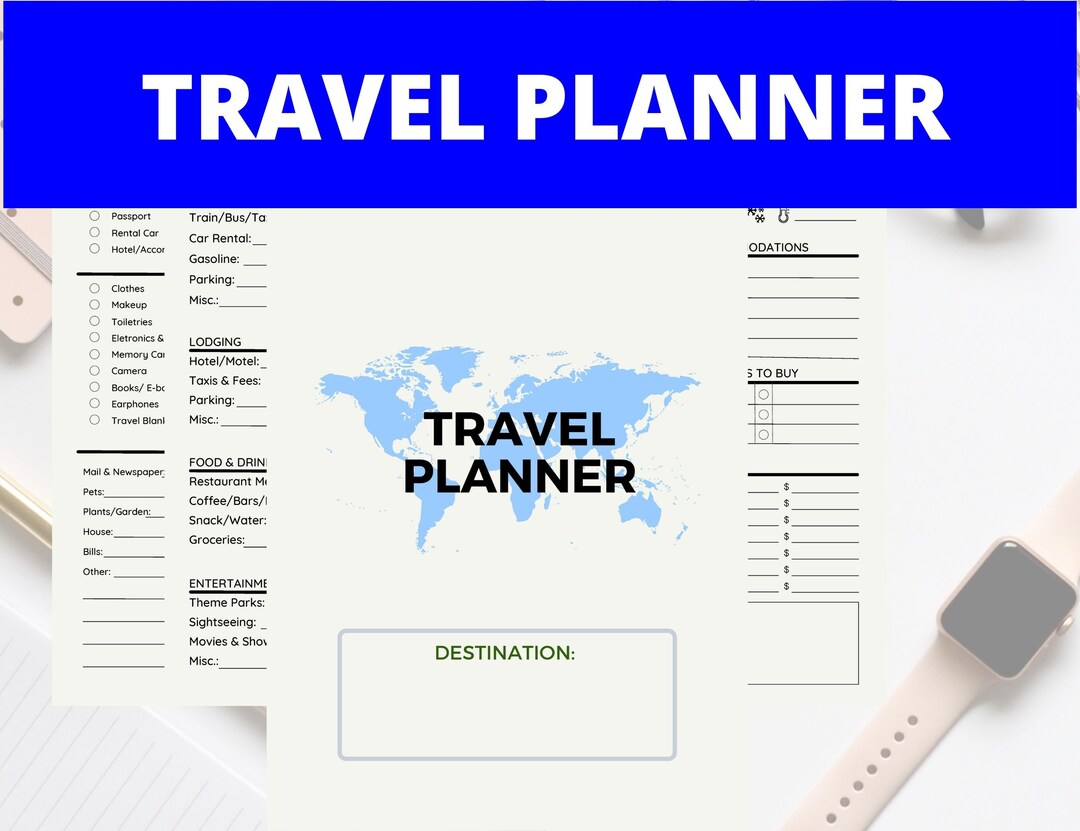 Travel Planner Printable PDF Travel Planner Template Trip Etsy