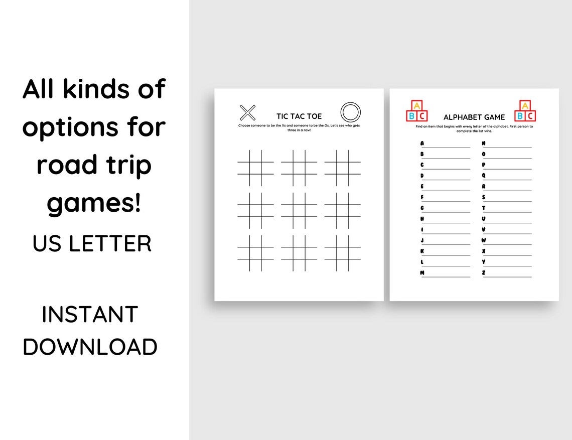 Road Trip Activities and Games Bundle Games for Long Trips Etsy