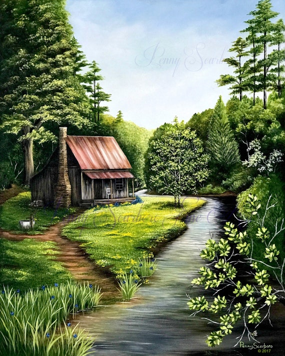 Cabin In The Woods Old Weathered Cabin Cabin Wall Art Fine Etsy