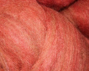 Terra Cotta exotic mohair / alpaca / wool blended roving, 3oz skeins