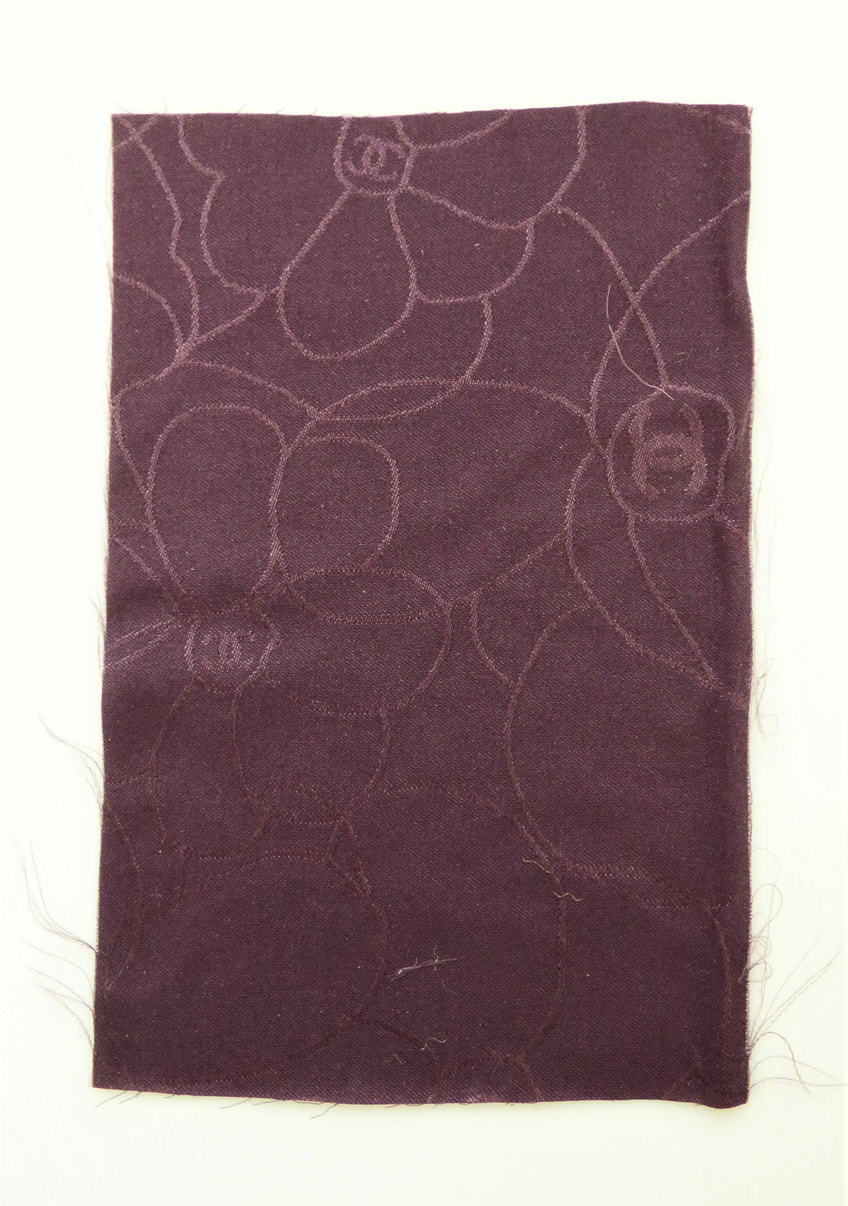 Chanel Fabric Swatch Tweed Purple CC Camellia | Etsy