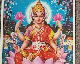 Hindu Vintage print of Lakshmi Maa by Indra Sharma