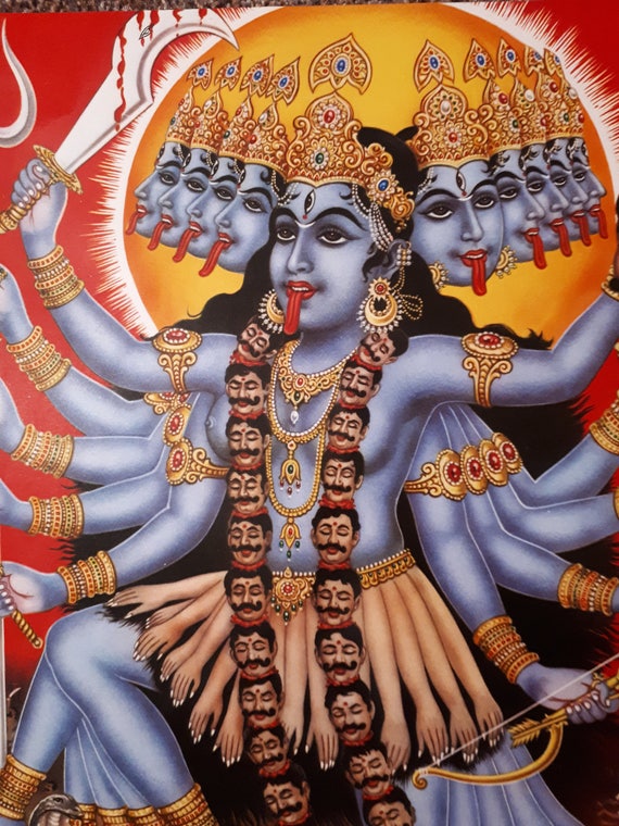 1X Photo Frame Picture Indian God Mahaa Kali God Bless You