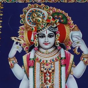 Vintage print of shree hari vishnu