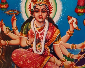 Hindu vintage print of Nav Durga by Brijbasi press