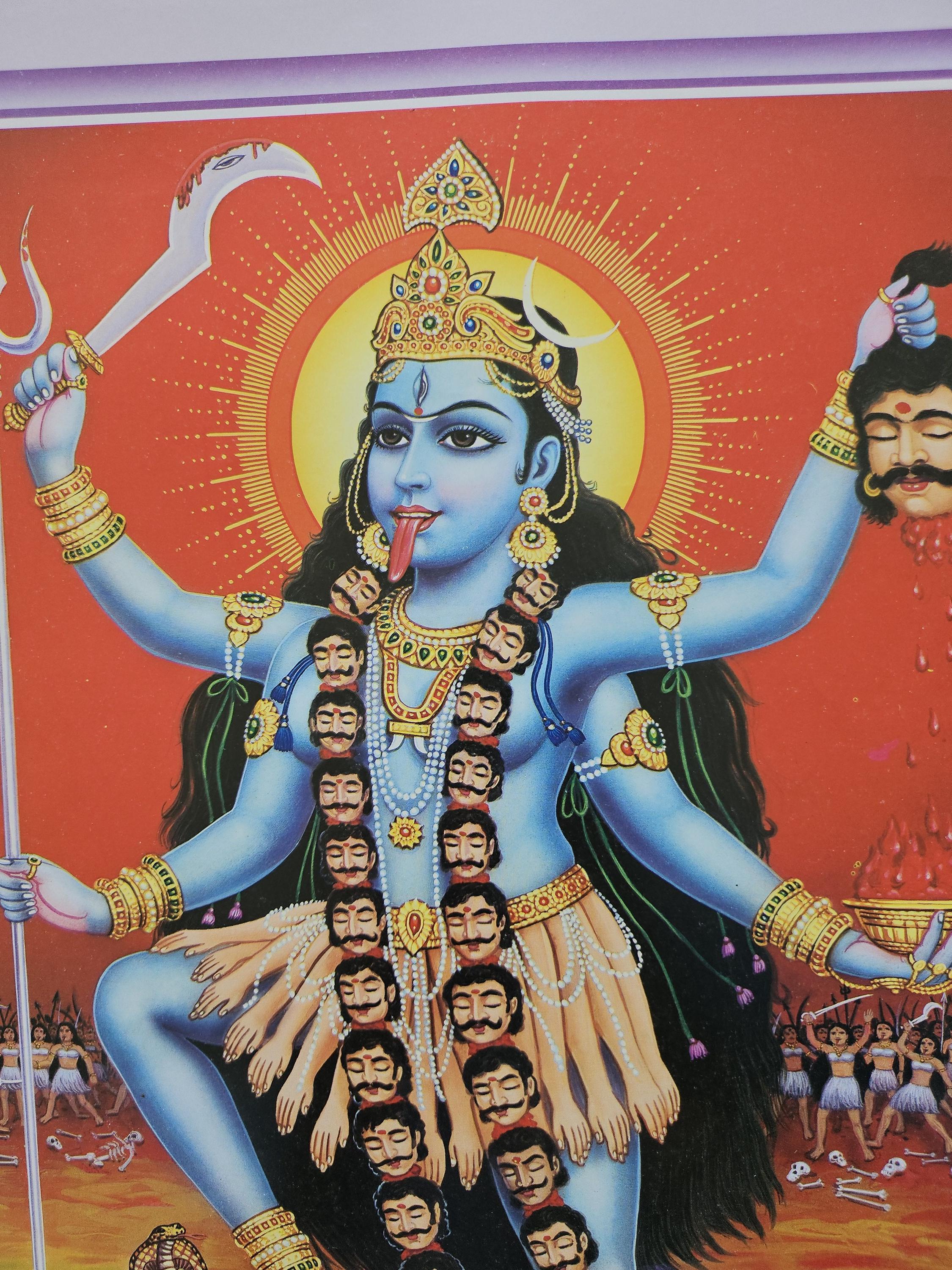 ヒマラヤの女神 ヤムナー ヒンドゥー教の女神：　タンカ　仏画（額縁なし） il_fullxfull.7177462560_t9bh.jpg